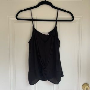 Lush | Small Black Sleeveless Top with Front Knot